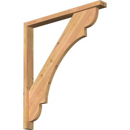Ekena Millwork Olympic Block Smooth Bracket w/ Offset Brace, Western Red Cedar, 3 1/2"W x 34"D x 38"H BKT0402X34X38OLY05SWR